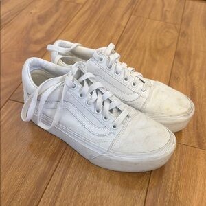 White Platform Vans Sneakers